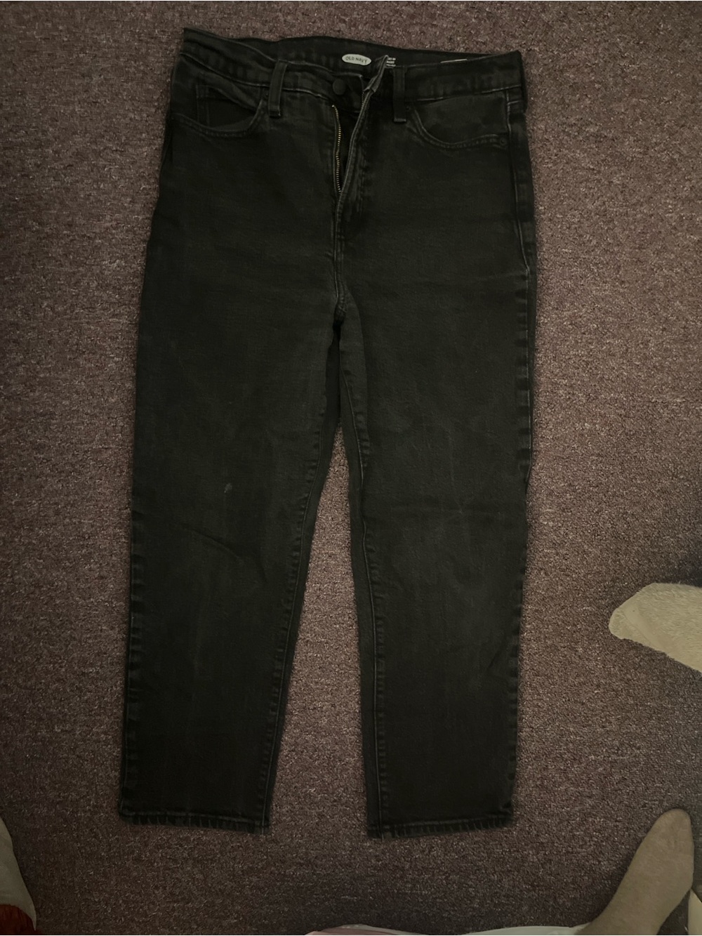 Old Navy High-Rise Black Straight-Leg Jeans